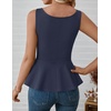 image:imageZESICA Womens Sleeveless Business Casual Peplum Tank TopsNavy