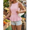 image:imageZESICA Womens Sleeveless Business Casual Peplum Tank TopsPink