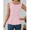 image:imageZESICA Womens Sleeveless Business Casual Peplum Tank TopsPink