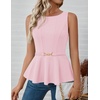 image:imageZESICA Womens Sleeveless Business Casual Peplum Tank TopsPink