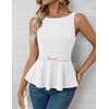 image:imageZESICA Womens Sleeveless Business Casual Peplum Tank TopsWhite