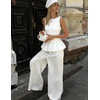 image:imageZESICA Womens Sleeveless Business Casual Peplum Tank TopsWhite