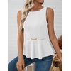 image:imageZESICA Womens Sleeveless Business Casual Peplum Tank TopsWhite