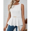 image:imageZESICA Womens Sleeveless Business Casual Peplum Tank TopsWhite