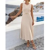 image:imageZESICA Womens Sleeveless Knit Midi Dress Pleated Sweater DressesApricot