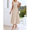 image:imageZESICA Womens Sleeveless Knit Midi Dress Pleated Sweater DressesApricot