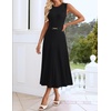 image:imageZESICA Womens Sleeveless Knit Midi Dress Pleated Sweater DressesBlack
