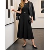 image:imageZESICA Womens Sleeveless Knit Midi Dress Pleated Sweater DressesBlack