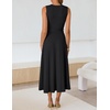 image:imageZESICA Womens Sleeveless Knit Midi Dress Pleated Sweater DressesBlack