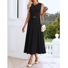 image:imageZESICA Womens Sleeveless Knit Midi Dress Pleated Sweater DressesBlack
