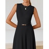 image:imageZESICA Womens Sleeveless Knit Midi Dress Pleated Sweater DressesBlack