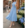 image:imageZESICA Womens Sleeveless Knit Midi Dress Pleated Sweater DressesBlue