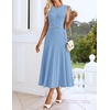 image:imageZESICA Womens Sleeveless Knit Midi Dress Pleated Sweater DressesBlue