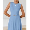 image:imageZESICA Womens Sleeveless Knit Midi Dress Pleated Sweater DressesBlue