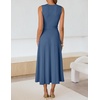 image:imageZESICA Womens Sleeveless Knit Midi Dress Pleated Sweater DressesDustyblue