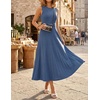 image:imageZESICA Womens Sleeveless Knit Midi Dress Pleated Sweater DressesDustyblue