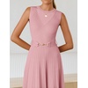 image:imageZESICA Womens Sleeveless Knit Midi Dress Pleated Sweater DressesPink