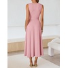 image:imageZESICA Womens Sleeveless Knit Midi Dress Pleated Sweater DressesPink
