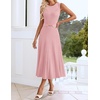 image:imageZESICA Womens Sleeveless Knit Midi Dress Pleated Sweater DressesPink