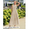 image:imageZESICA Womens Sleeveless V Neck Hollow Out Eyelet A Line Flowy Maxi DressApricot