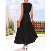 image:imageZESICA Womens Sleeveless V Neck Hollow Out Eyelet A Line Flowy Maxi DressBlack