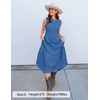 image:imageZESICA Womens Sleeveless V Neck Hollow Out Eyelet A Line Flowy Maxi DressBlue