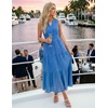 image:imageZESICA Womens Sleeveless V Neck Hollow Out Eyelet A Line Flowy Maxi DressBlue