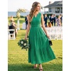 image:imageZESICA Womens Sleeveless V Neck Hollow Out Eyelet A Line Flowy Maxi DressGreen