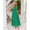 image:imageZESICA Womens Sleeveless V Neck Hollow Out Eyelet A Line Flowy Maxi DressGreen