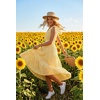 image:imageZESICA Womens Sleeveless V Neck Hollow Out Eyelet A Line Flowy Maxi DressLightyellow