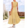 image:imageZESICA Womens Sleeveless V Neck Hollow Out Eyelet A Line Flowy Maxi DressLightyellow