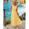 image:imageZESICA Womens Sleeveless V Neck Hollow Out Eyelet A Line Flowy Maxi DressLightyellow