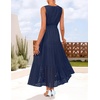 image:imageZESICA Womens Sleeveless V Neck Hollow Out Eyelet A Line Flowy Maxi DressNavy