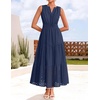 image:imageZESICA Womens Sleeveless V Neck Hollow Out Eyelet A Line Flowy Maxi DressNavy