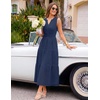 image:imageZESICA Womens Sleeveless V Neck Hollow Out Eyelet A Line Flowy Maxi DressNavy