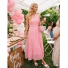 image:imageZESICA Womens Sleeveless V Neck Hollow Out Eyelet A Line Flowy Maxi DressPink