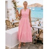 image:imageZESICA Womens Sleeveless V Neck Hollow Out Eyelet A Line Flowy Maxi DressPink