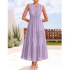 image:imageZESICA Womens Sleeveless V Neck Hollow Out Eyelet A Line Flowy Maxi DressPurple