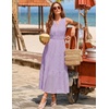 image:imageZESICA Womens Sleeveless V Neck Hollow Out Eyelet A Line Flowy Maxi DressPurple