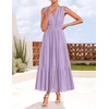 image:imageZESICA Womens Sleeveless V Neck Hollow Out Eyelet A Line Flowy Maxi DressPurple