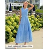 image:imageZESICA Womens Sleeveless V Neck Hollow Out Eyelet A Line Flowy Maxi DressSky