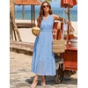 image:imageZESICA Womens Sleeveless V Neck Hollow Out Eyelet A Line Flowy Maxi DressSky