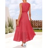 image:imageZESICA Womens Sleeveless V Neck Hollow Out Eyelet A Line Flowy Maxi DressWatermelon