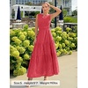 image:imageZESICA Womens Sleeveless V Neck Hollow Out Eyelet A Line Flowy Maxi DressWatermelon