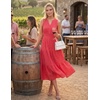 image:imageZESICA Womens Sleeveless V Neck Hollow Out Eyelet A Line Flowy Maxi DressWatermelon