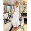 image:imageZESICA Womens Sleeveless V Neck Hollow Out Eyelet A Line Flowy Maxi DressWhite