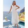image:imageZESICA Womens Sleeveless V Neck Hollow Out Eyelet A Line Flowy Maxi DressWhite