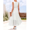image:imageZESICA Womens Sleeveless V Neck Hollow Out Eyelet A Line Flowy Maxi DressWhite
