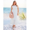 image:imageZESICA Womens Sleeveless V Neck Hollow Out Eyelet A Line Flowy Maxi DressWhite