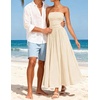 image:imageZESICA Womens Strapless Formal Wedding Guest Midi SundressApricot